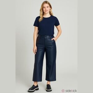 Badgley Mischka 5 Pocket Boyfriend Navy Marine Blue Baddie Y2K Cropped Pants